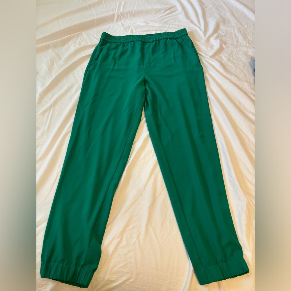Banana Republic Elastic Waist Green Dress Pants